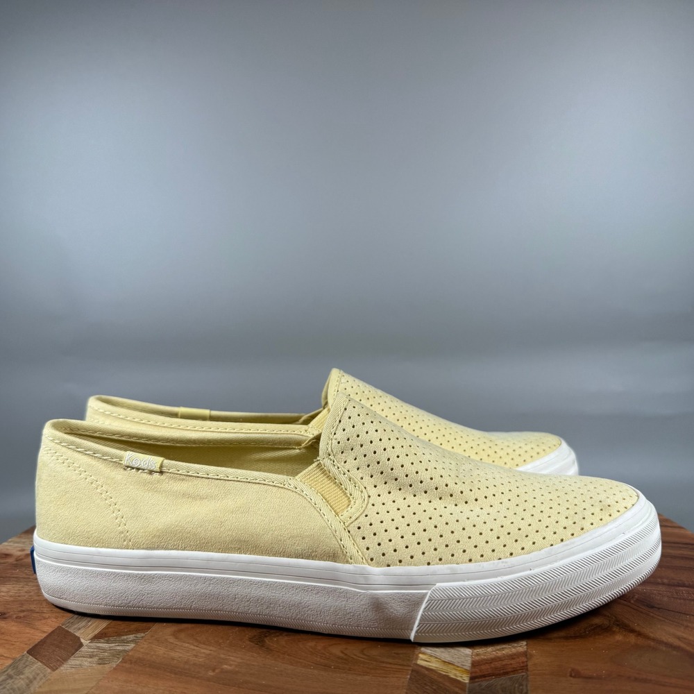 Keds Womens Yellow Perforated Canvas Slip On Sneakers WH60282 Dream Foam Size 8